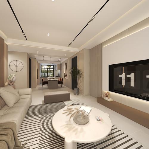 滨河一号150平米现代风住宅室内装修设计 效果图与装饰解析